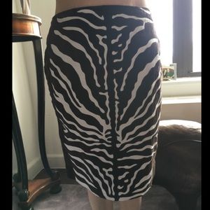 etcetra knee length zebra skirt